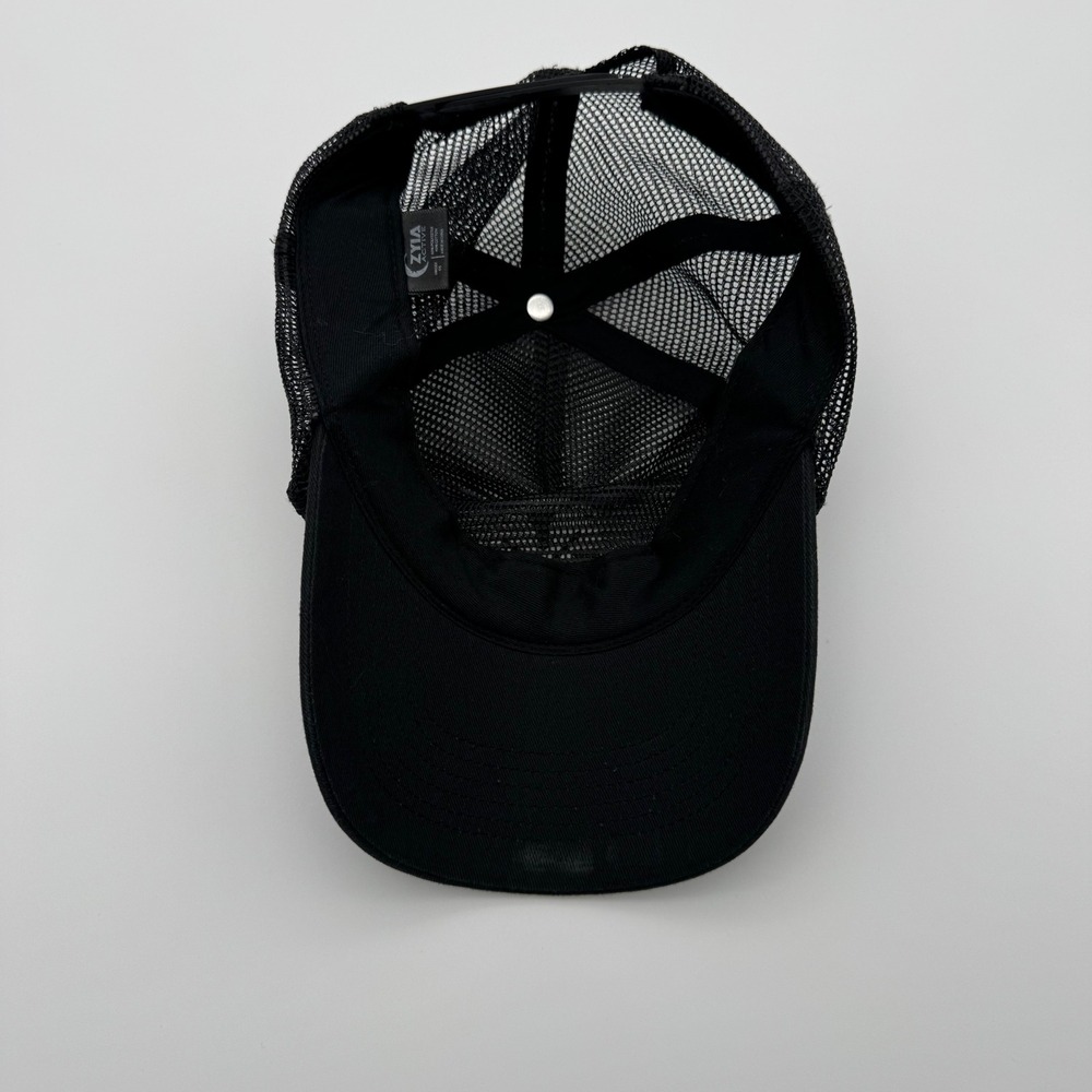 Zyia Active Mesh Trucker Hat Black Adjustable Snapback Baseball Cap Logo Patch - Picture 4 of 4